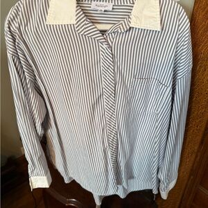 Kaileigh Striped Blue and White Shirt